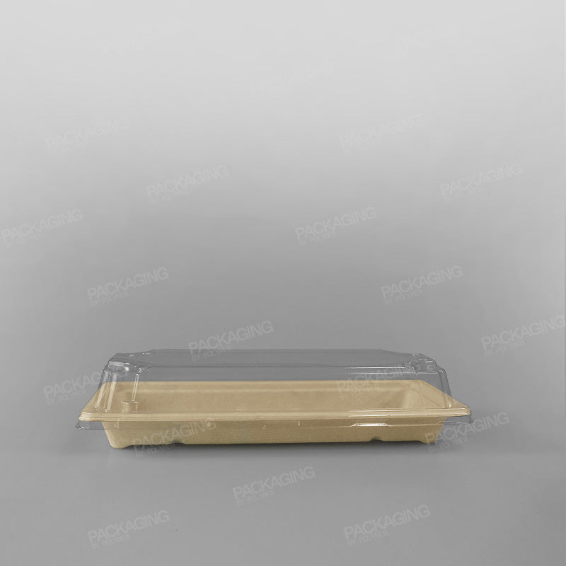 rPET Lid For Compostable BioCane Sushi Tray - 221x91x24mm