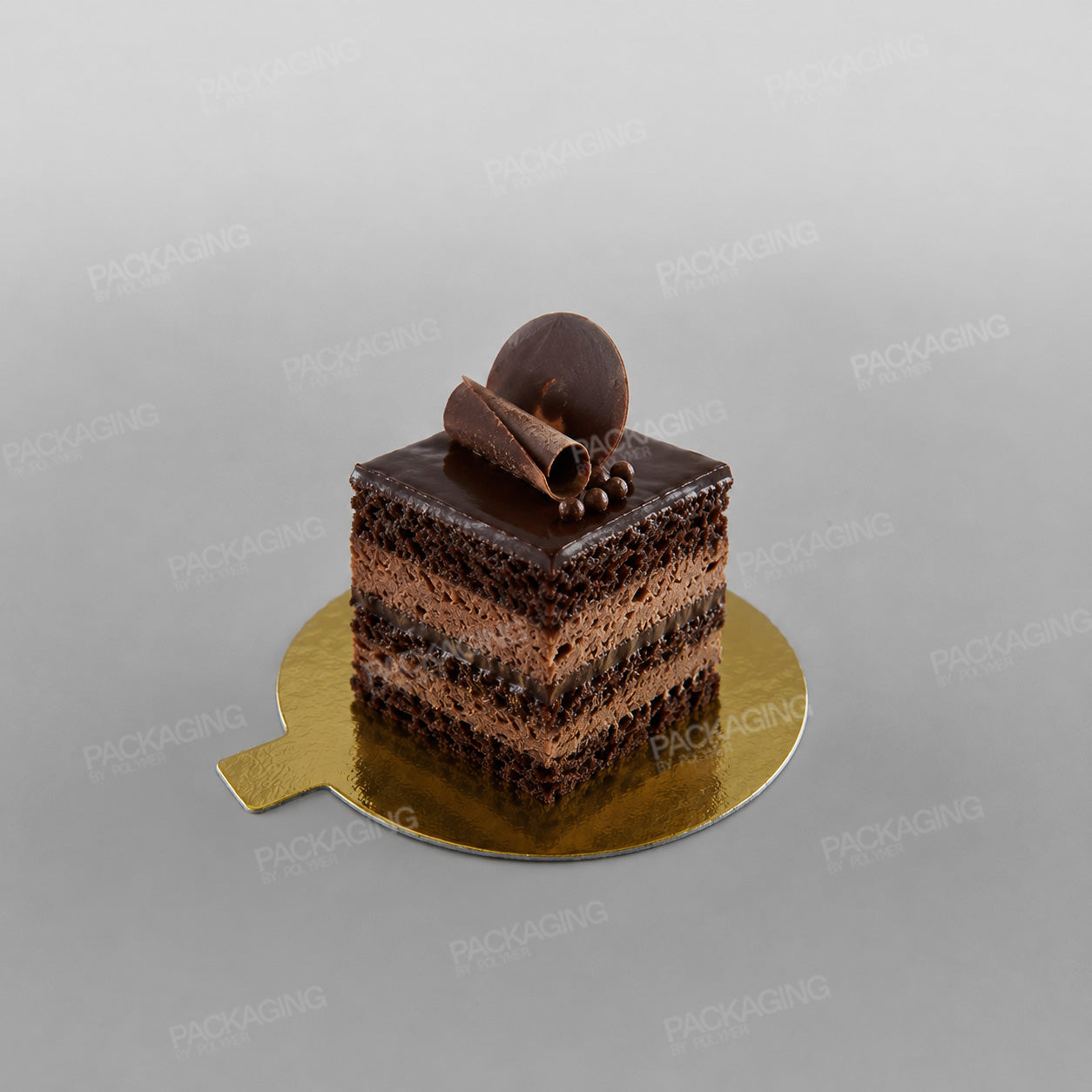 Single Slice Cake Card, Gold - Round - 8.5cm
