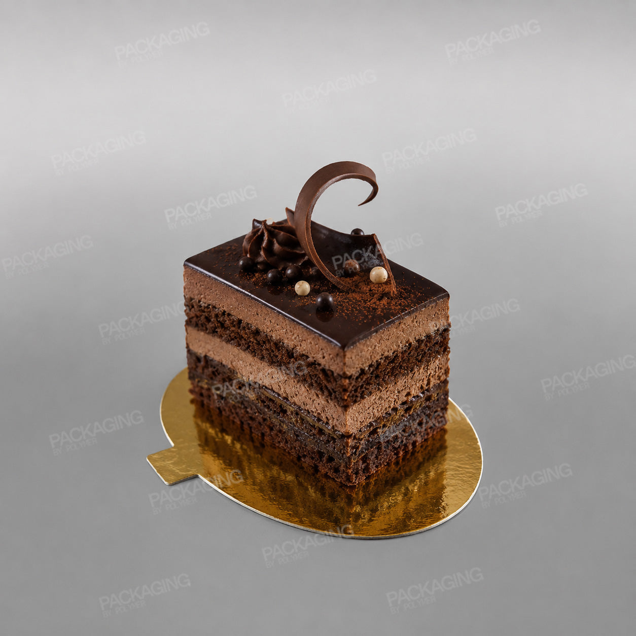 Single Slice Cake Card, Gold - Oval - 7.5 x 10.5cm