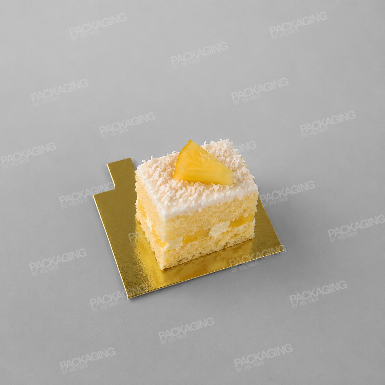 Single Slice Cake Card, Gold - Rectangular - 6.5 x 10.5cm