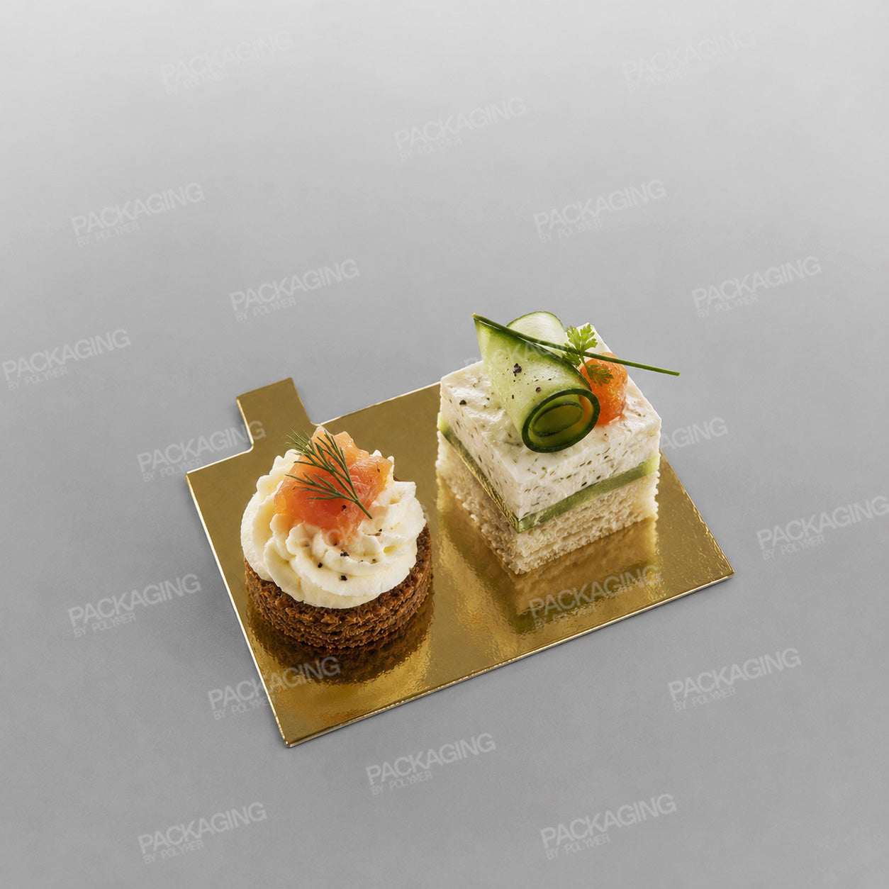 Single Slice Cake Card, Gold - Rectangular - 8 x 12cm