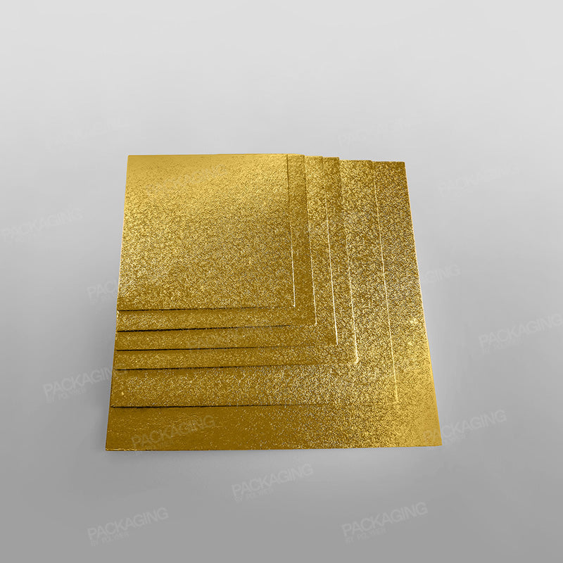 Cake Card Gold Square, Double Thick