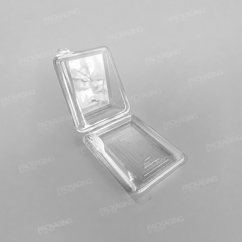 Somoplast Plastic Cake Slice Clear Hinged Container