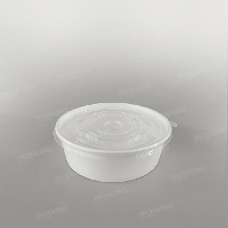 PP Lid For Paper Food Bowl - White [500-1000ml]