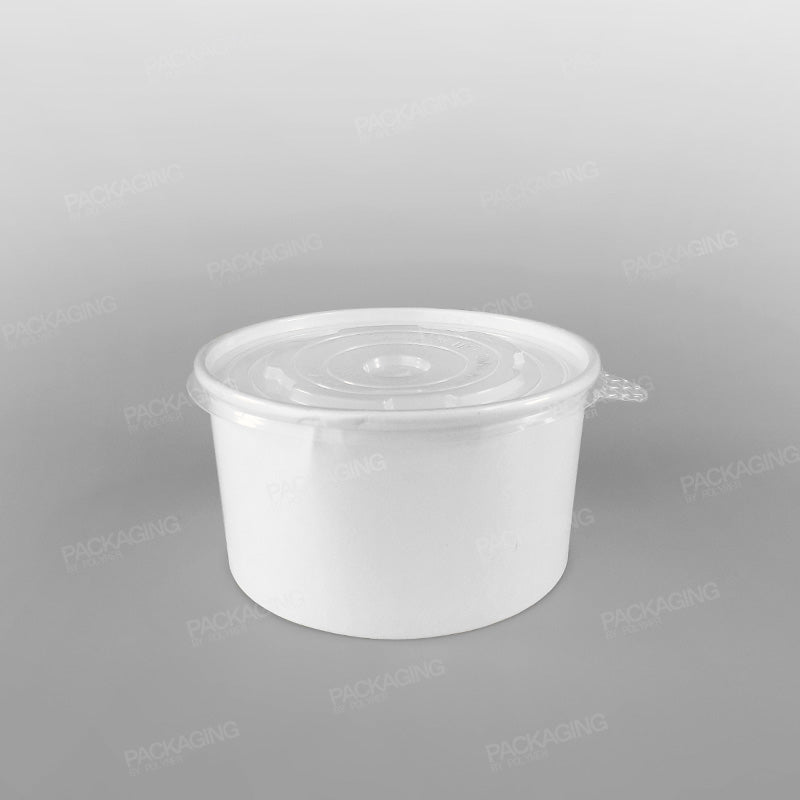 PP Lid For Paper Food Bowl - White [500-1000ml]