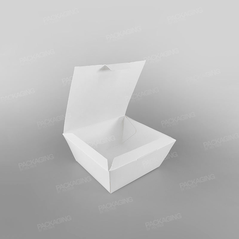 RC White Paper Fish & Chips Box - Hinged