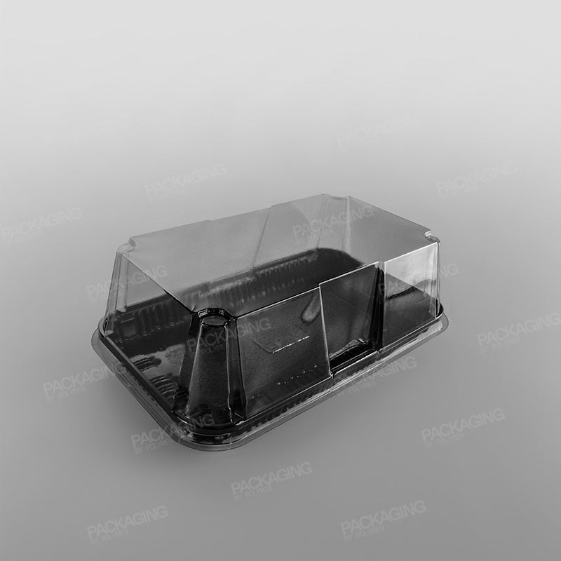 Clear Lid for GPI Actipack Black Rectangular Gateaux Base - 205 x 110mm