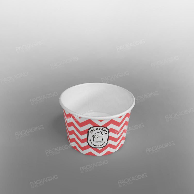 Paper Ice Cream Cups [6oz] Magenta [Wave Design]