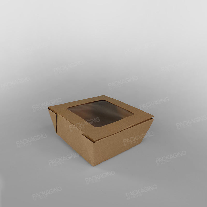 Kraft Paper Rectangular Food Box With Window For Hot & Cold Food
