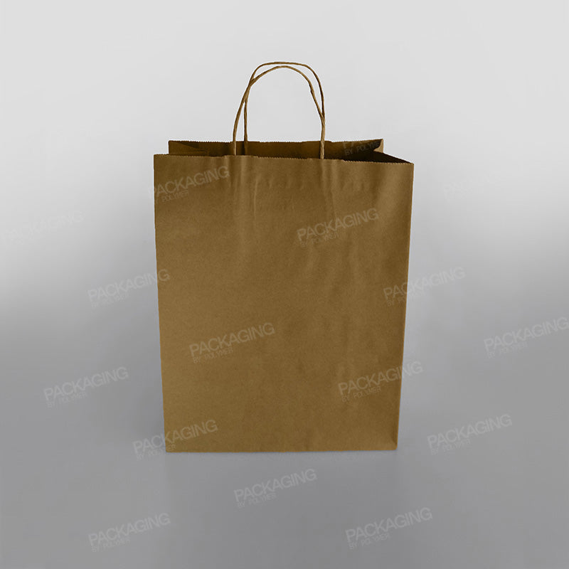 Premium Ribbed Kraft Paper Bag Twisted Handle