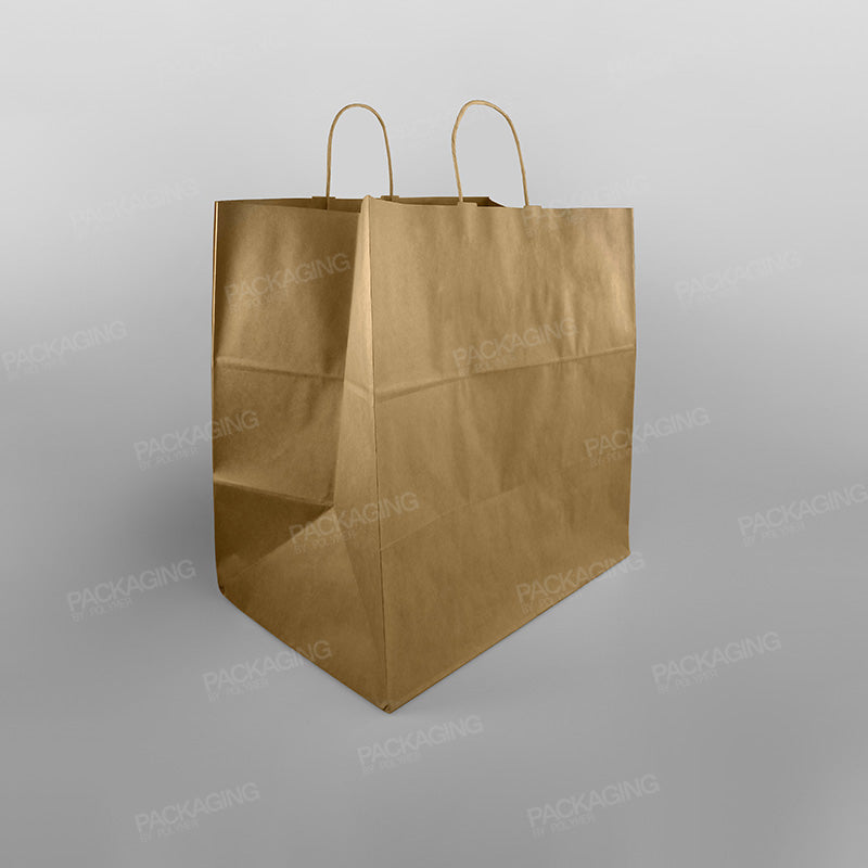 Premium Ribbed Kraft Paper Bag Twisted Handle