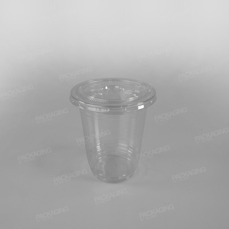 Recycled Plastic Flat Lid With Straw Slot To Fit 12oz Cup PLC11G