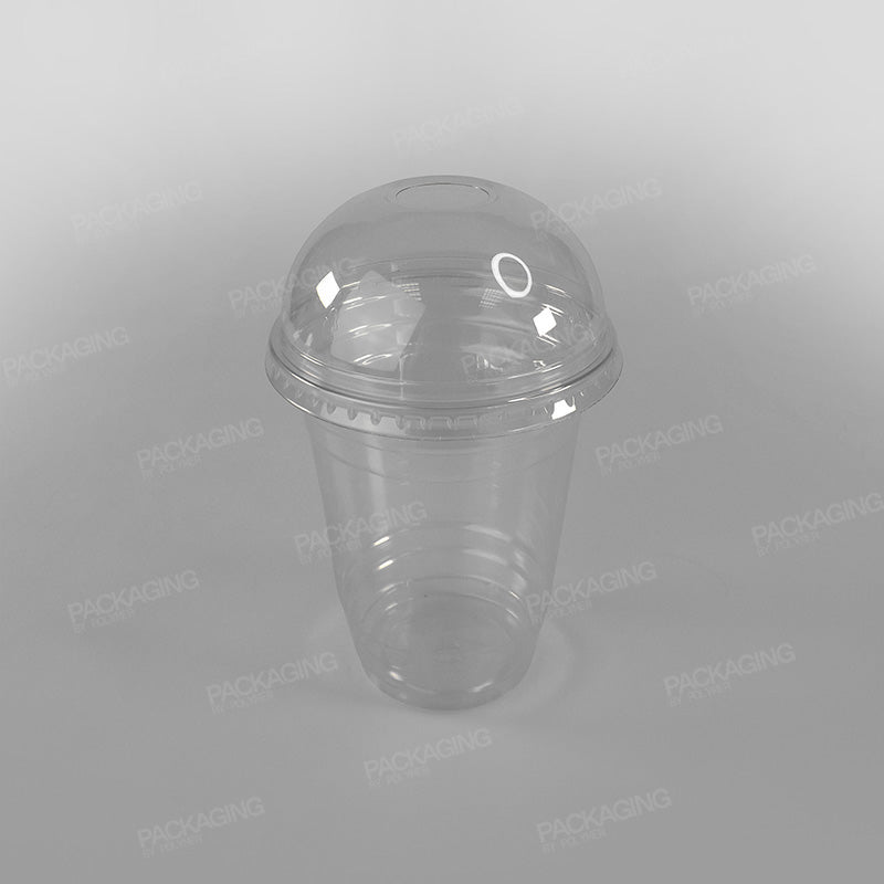 Recycled Plastic Domed Lid With Hole To Fit 16-20oz Cups PLC12G, PLC13G