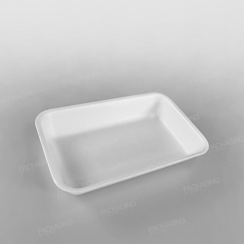 D3 White Polystyrene Tray - Imported - 215x132x35mm