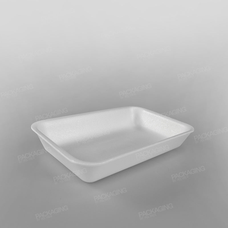 D3 White Polystyrene Tray - Imported - 215x132x35mm