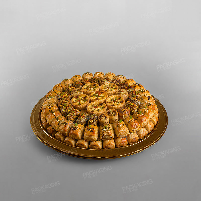 Plastic Gold Domed Presentation Plates - 290 x 290 x 35mm Internal