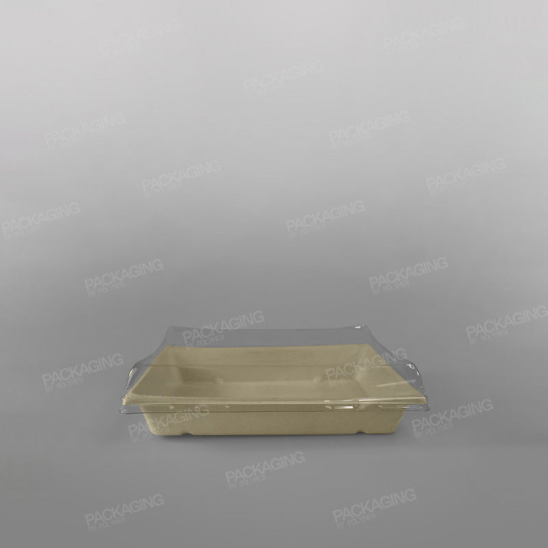 rPET Lid For Sabert Pagoda Rectangular Pulp Tray - 750ml