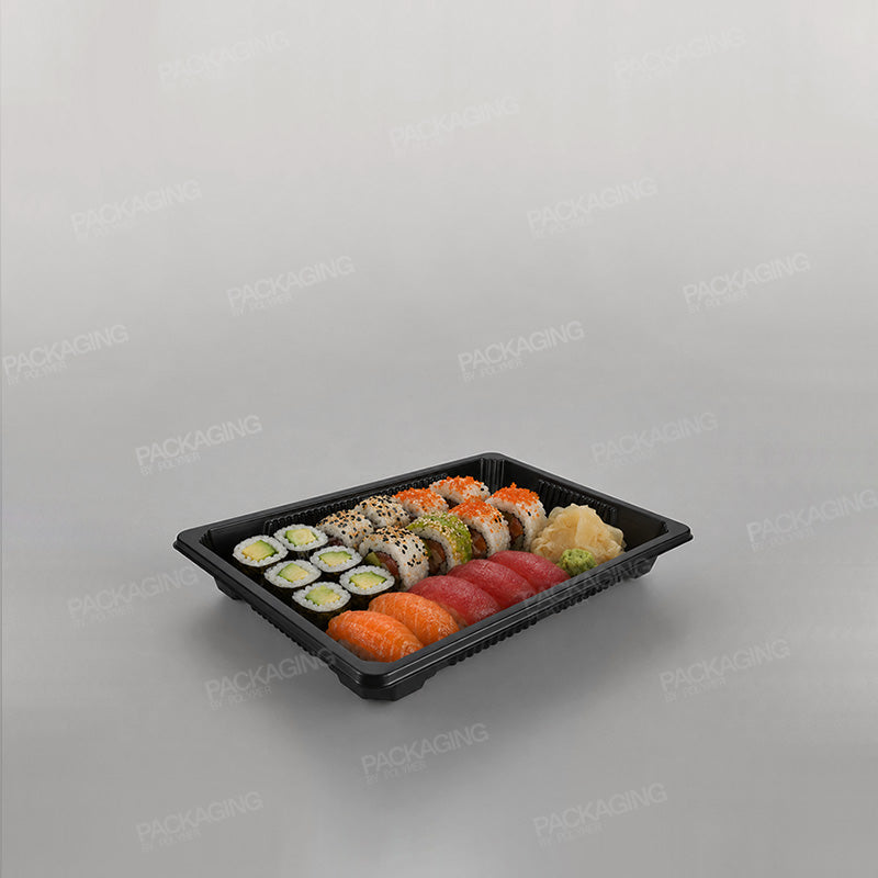Black Sushi Container Base & Lids