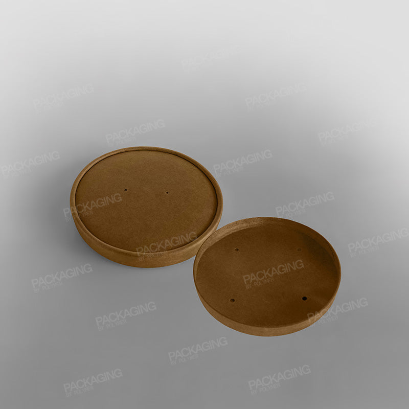 Dispo Brown Paperboard Lid For 26oz/32oz Paper Soup Container