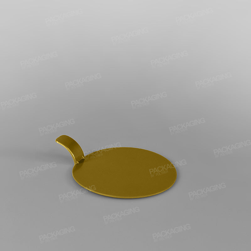 Single Slice Cake Card Gold Round With Handle - 8.3cm