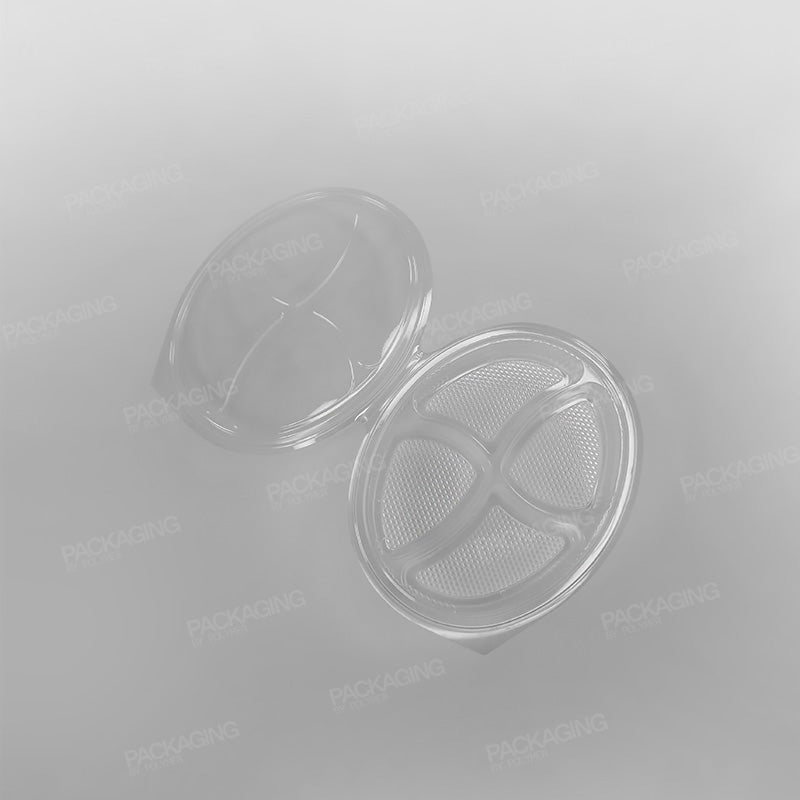 Somoplast 4 Compartment Clear Hinged Oval Container - 550cc