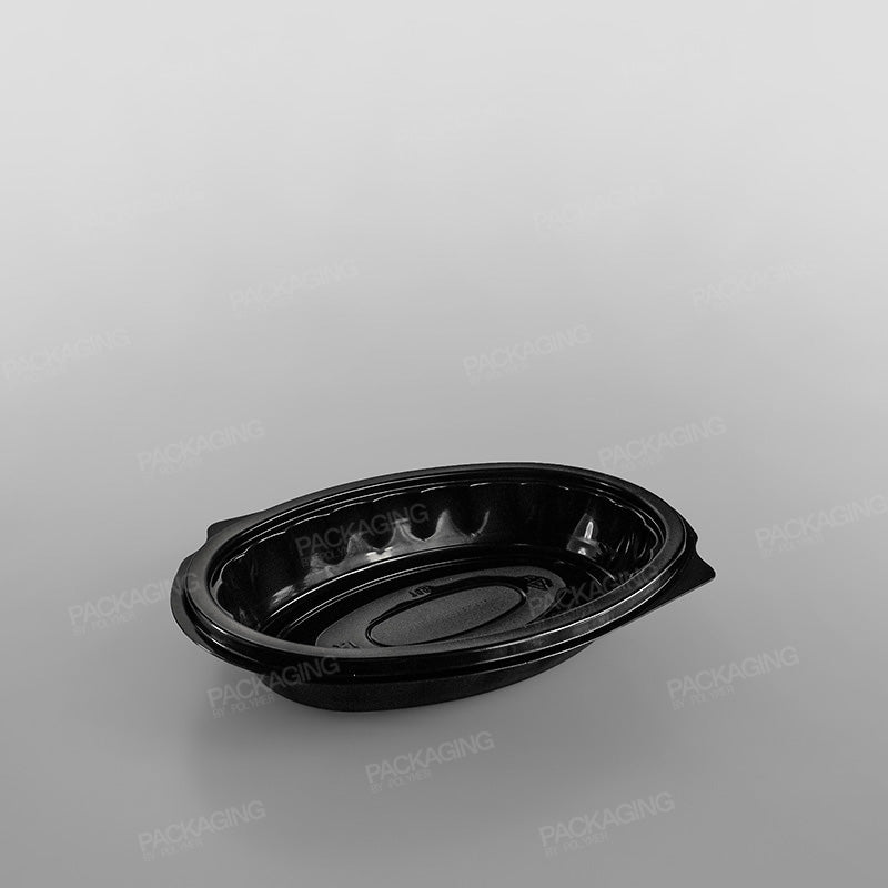 Somoplast Oval Black Microwavable Container