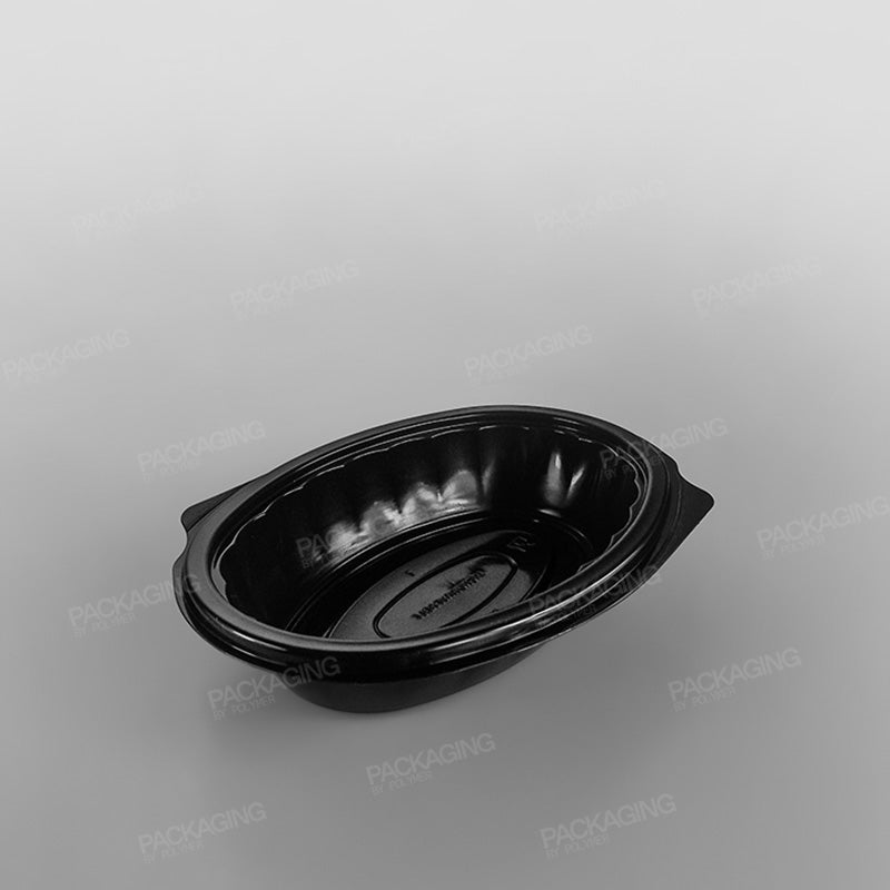 Somoplast Oval Black Microwavable Container