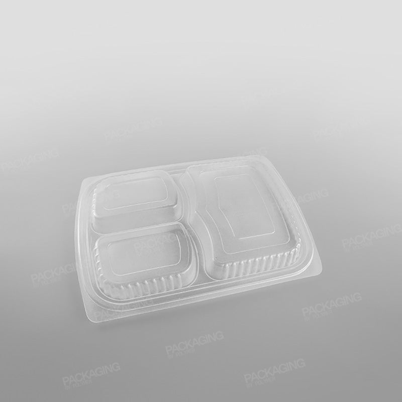 Somoplast 3 Compartment Clear Microwavable Lid To Fit MC46, MC47/ 822, 824 Containers