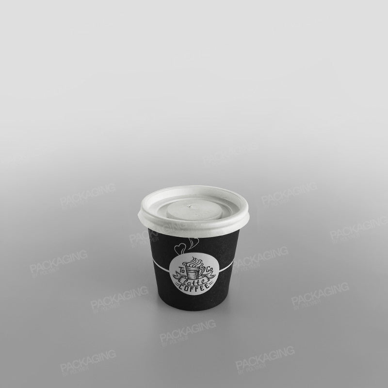 Somoplast Black Paper Cup Hot - 4oz
