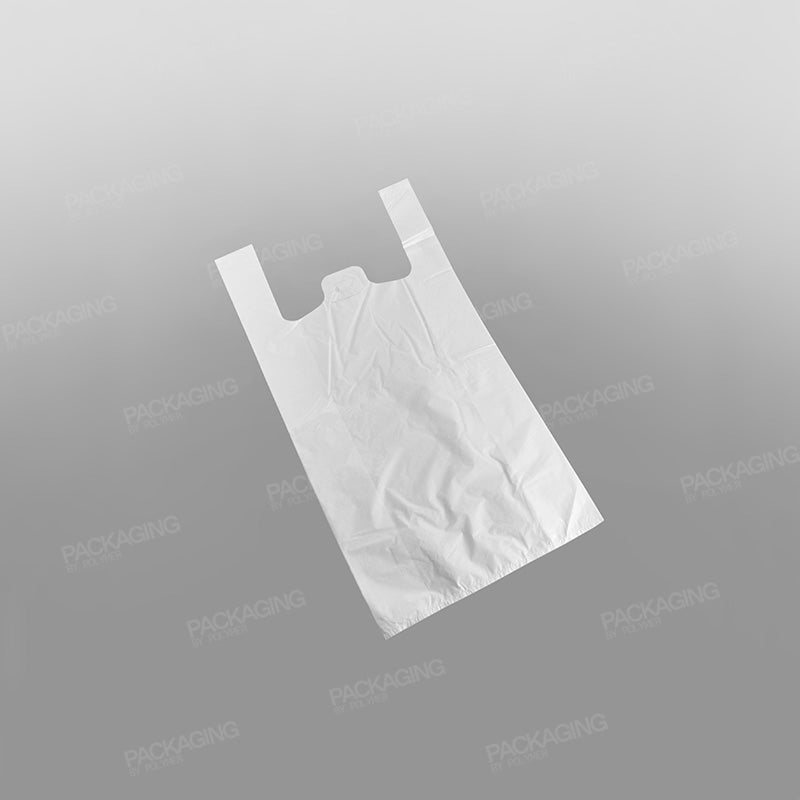 White Plastic Economy Vest Carrier Bag