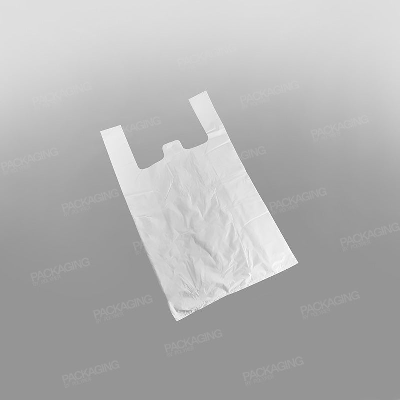 White Plastic Economy Vest Carrier Bag