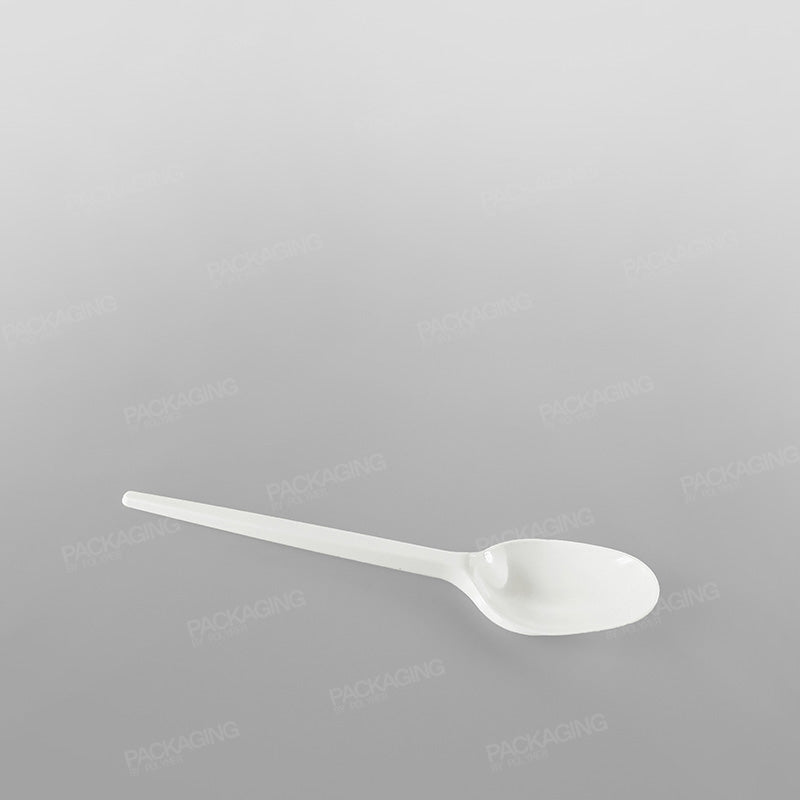 Plastic White Economy Dessert Spoons