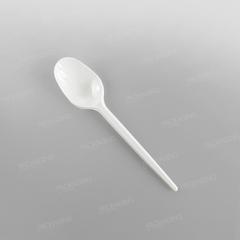 Plastic White Economy Dessert Spoons