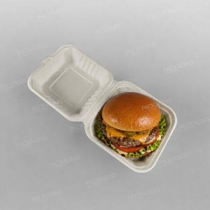 Compostable Bagasse Burger Box - 6inch