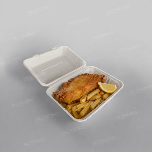 Bagasse Lunch Box - 9x6x3 inch