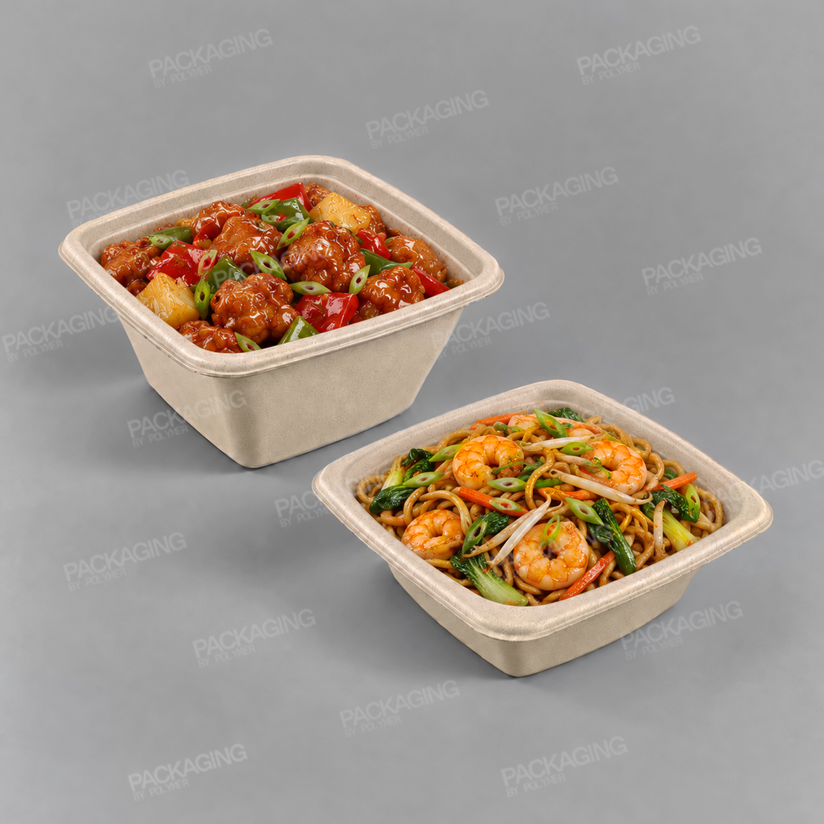 Compostable Sugarcane Pulp Square Bowls