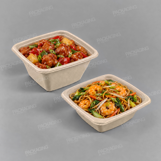 Compostable Sugarcane Pulp Square Bowls