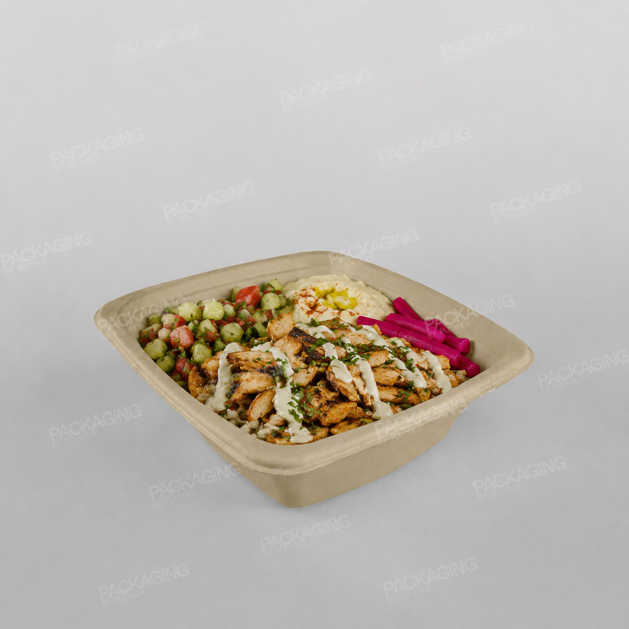 Compostable Sugarcane Pulp Square Bowls