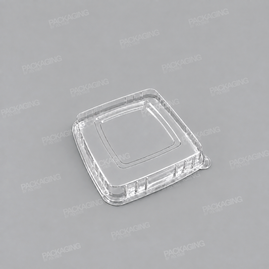 rPET Lid For Compostable Sugarcane Pulp Square Bowls