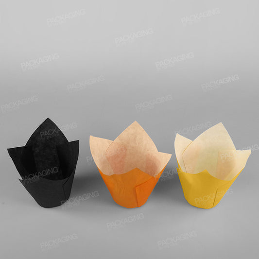 Bun Case Tulip Greaseproof Assorted Colours [175mm]