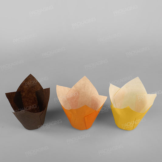 Bun Case Tulip Greaseproof Assorted Colours [175mm]