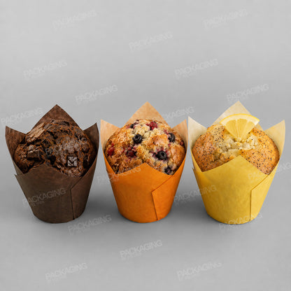 Bun Case Tulip Greaseproof Assorted Colours [175mm]