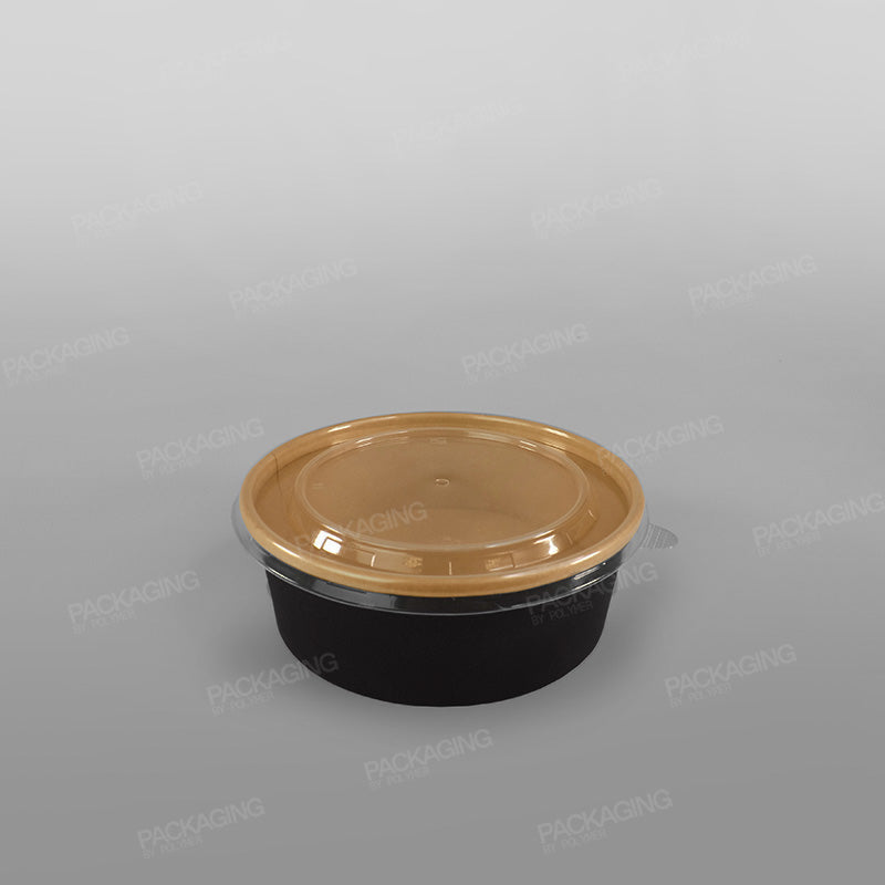 Black Round Paper Food Bowl