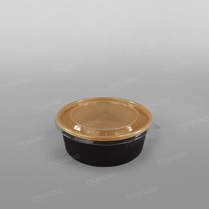 Black Round Paper Food Bowl