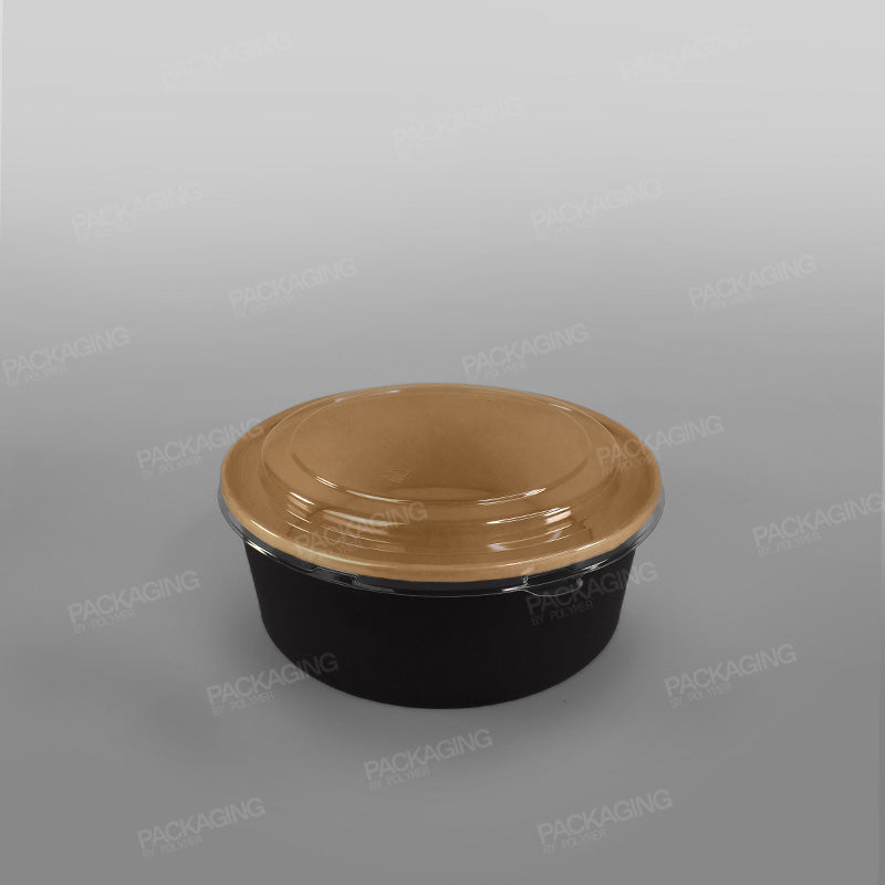 rPET Lid For Somo Paper Round Kraft Food Bowl