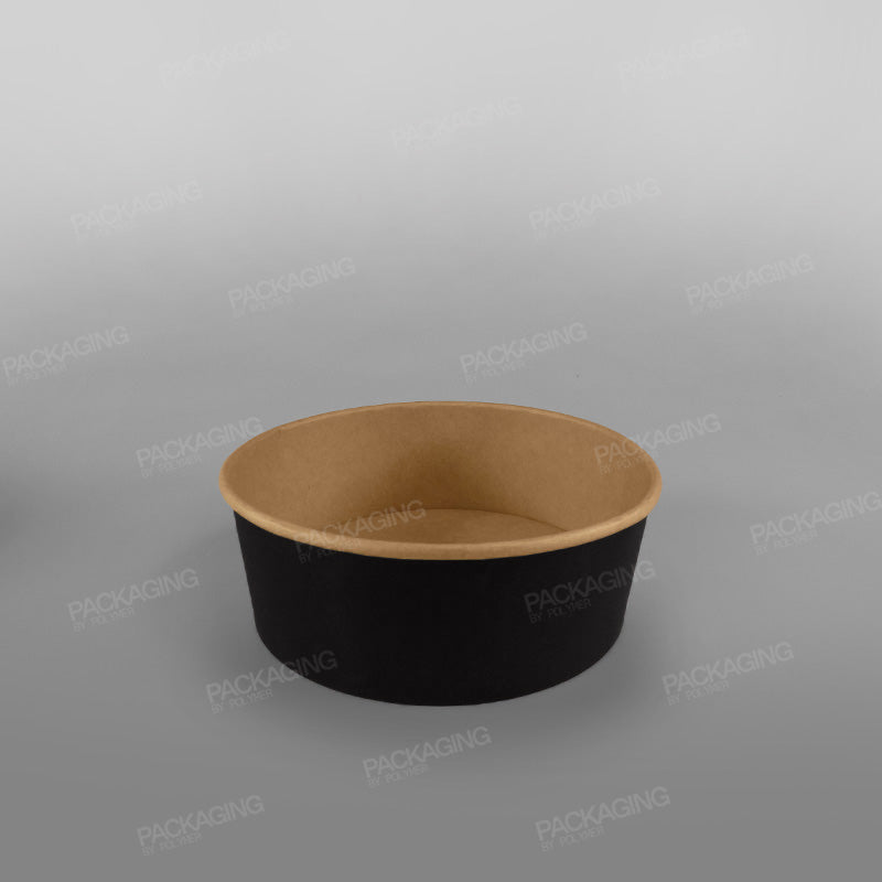 Black Round Paper Food Bowl