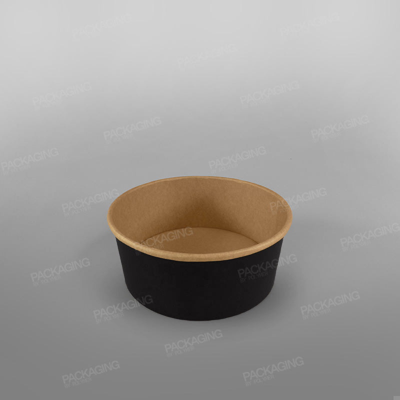 Black Round Paper Food Bowl