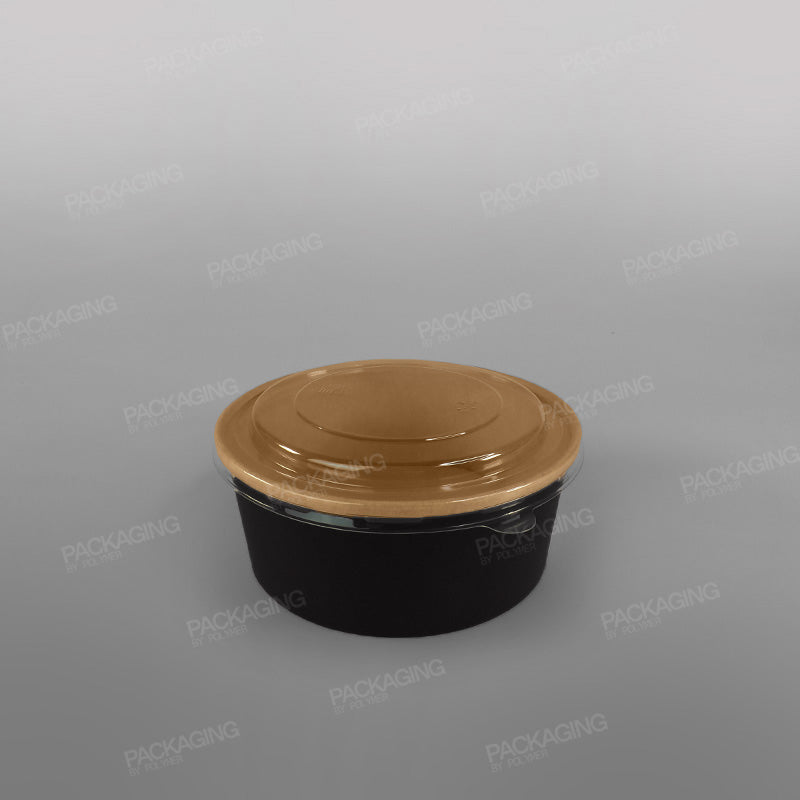 Black Round Paper Food Bowl