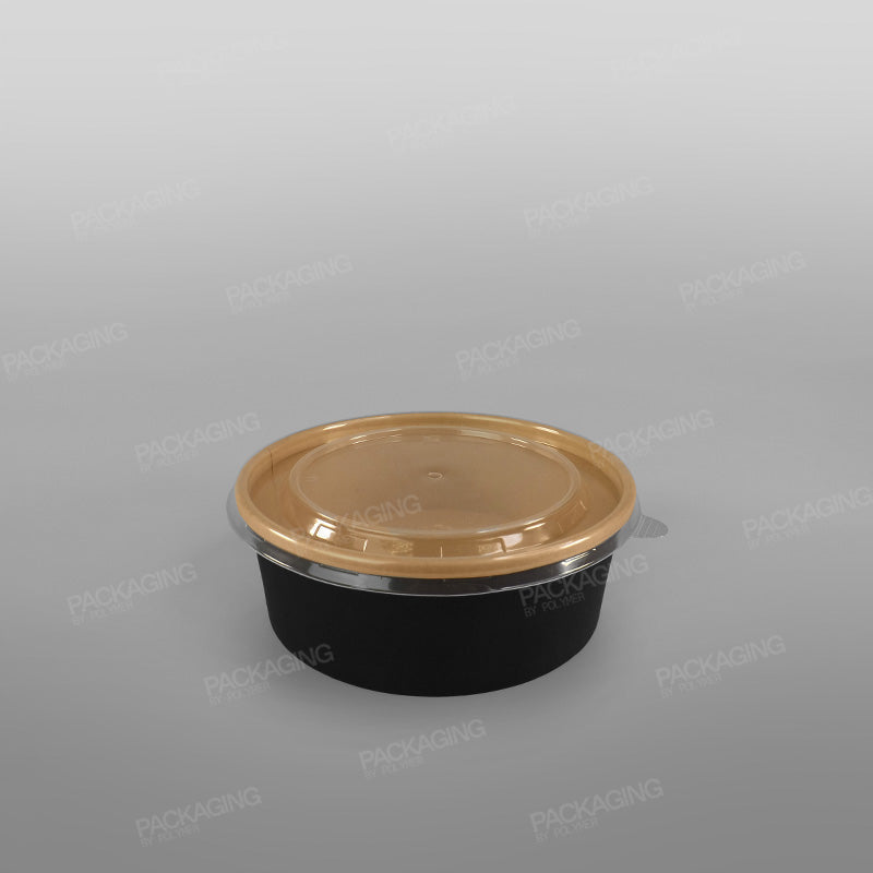 Black Round Paper Food Bowl