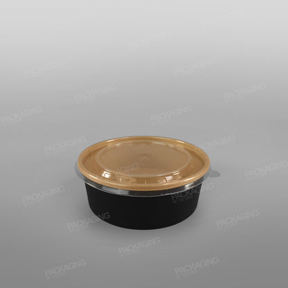 Black Round Paper Food Bowl